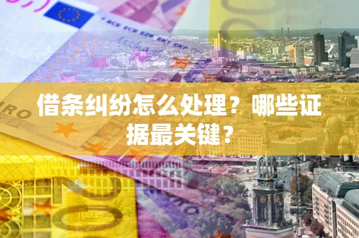 济南借条纠纷怎么处理？哪些证据最关键？